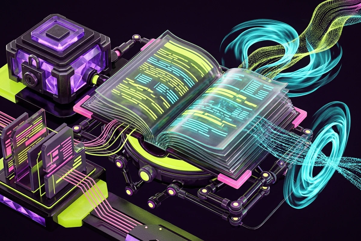 Open Cake Monster technical manuscript surrounded by vault, policy and volume mechanisms