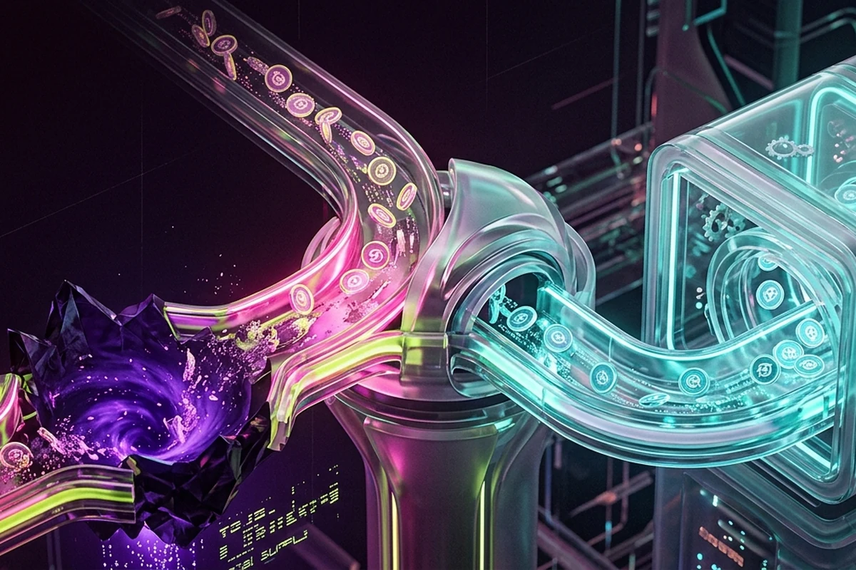 MONSTA token stream splitting into equal burn and temporary-vault channels